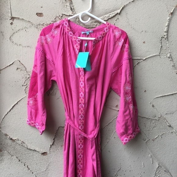 NEW NWT Melissa Odabash Melanie SS Flamingo Kaftan Dress Size XS - Picture 3 of 11
